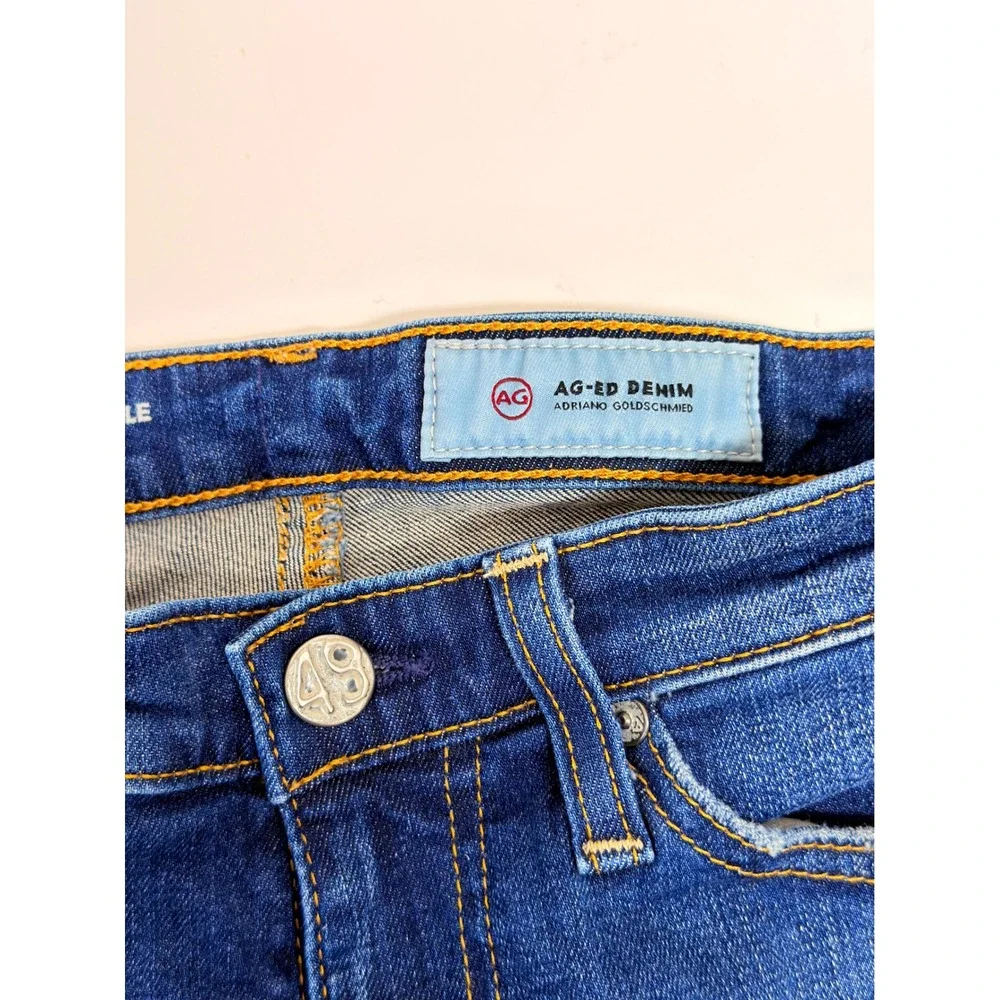 AG Adriano Goldschmied The Legging Ankle Womens 24R Blue Excellent Distressed - Picture 8 of 13